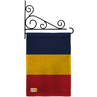 En toile jute 2 côtés 19 po x l 13 po tchad drapeau de jardin