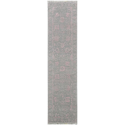 One-of-a-Kind Runner 2'6" x 10'1" Area Rug in Silver/Pink