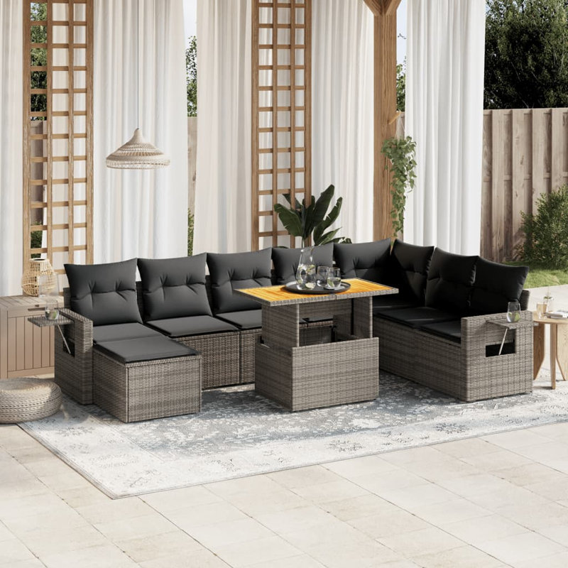 Ensemble de canapé de jardin Vidaxl gris
