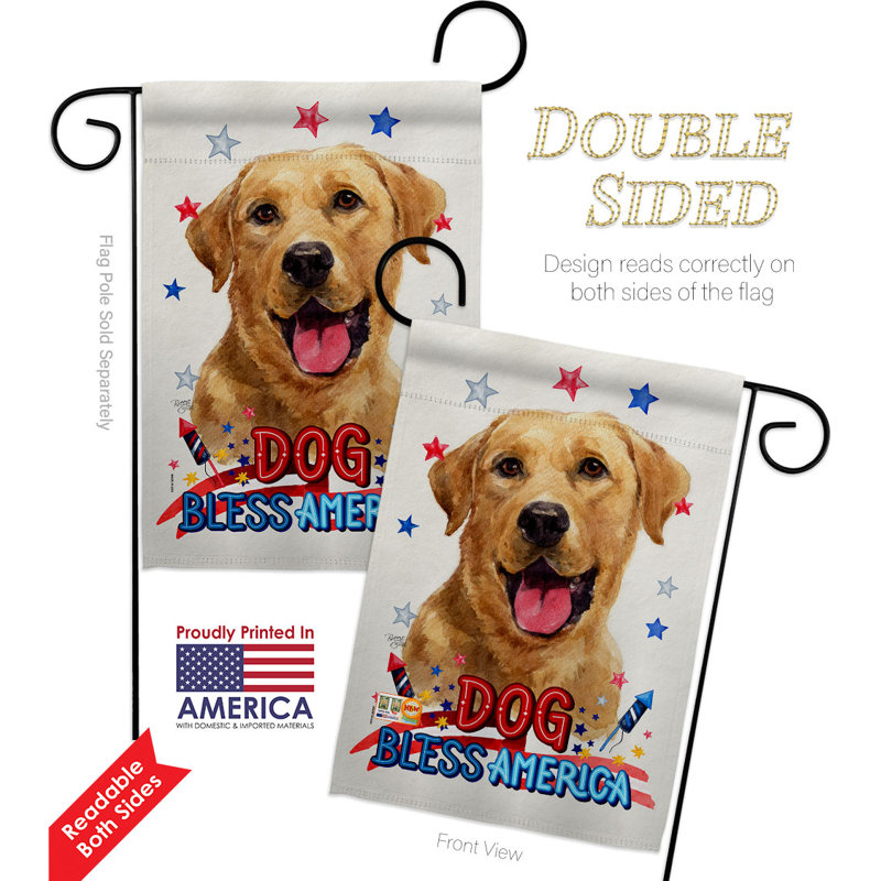 Drapeau de jardin en polyester Patriotic Labrador Retriever, H 18,5 po x l 13 po