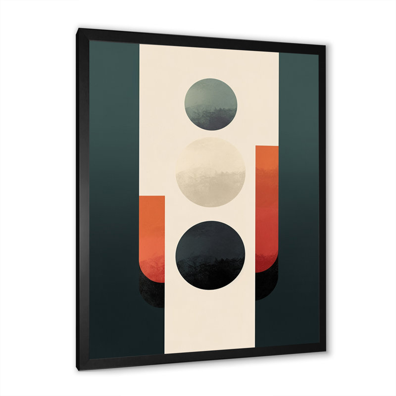 «Pure Lunar Imagination», impression géométrique minimaliste, Cadre simple noir, H 40 po x l 30 po x P 1,5 po