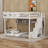Queen Size Wooden Loft Bed With Staircase And Wardrobe,Storage Shelves And Under-Bed Space-1728763694