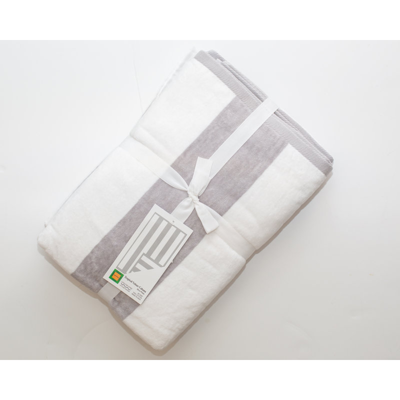 100% Cotton Midweight Beach Towel, Silver