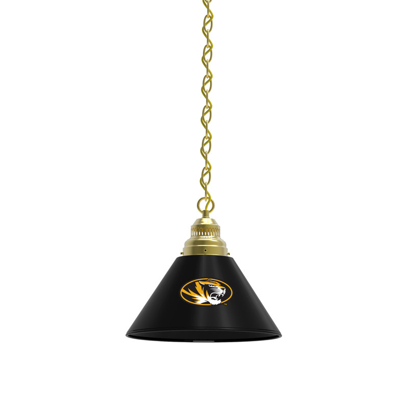 Mini-luminaire suspendu 1 lumière NCAA, Laiton, Tigers de Missouri