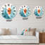 Lune rouge sur les montagnes bleues abstraites I - horloge murale moderne-60328005