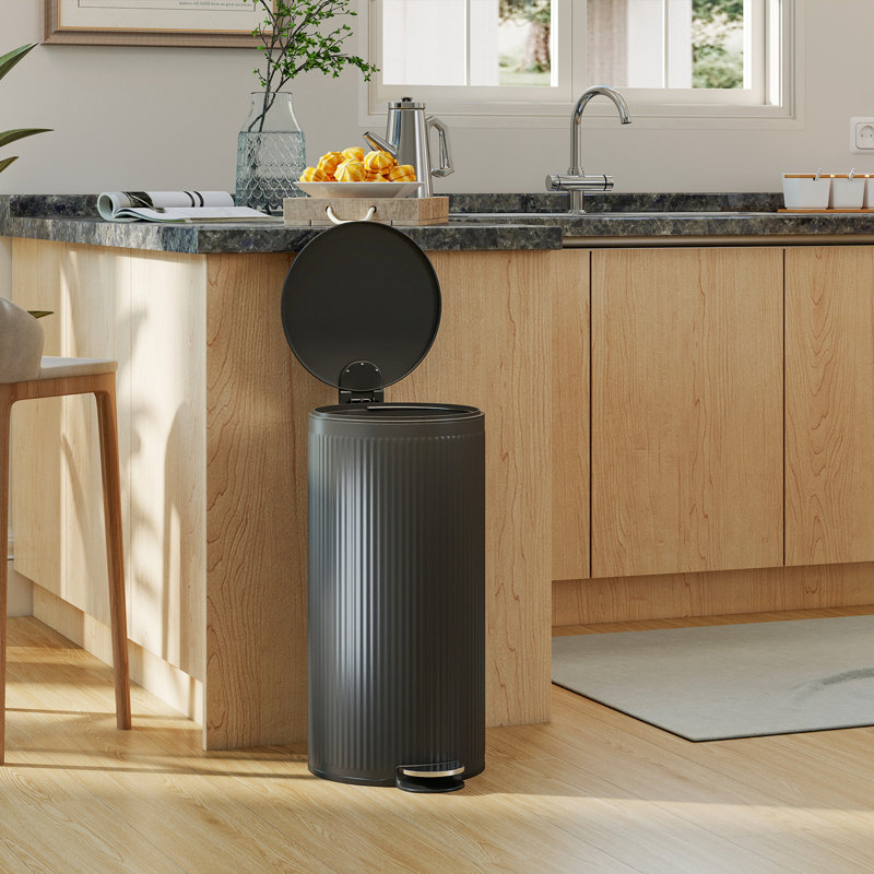 Metal, Plastic Step On Kitchen Trash Can - 30L