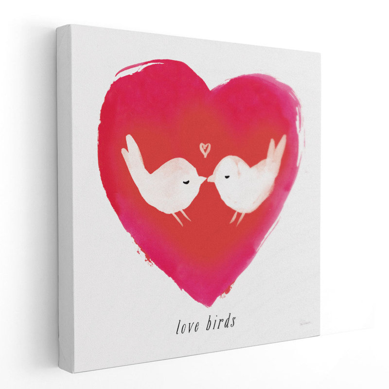«Love Birds», reproduction d'art sur toile, H 40 po x l 40 po