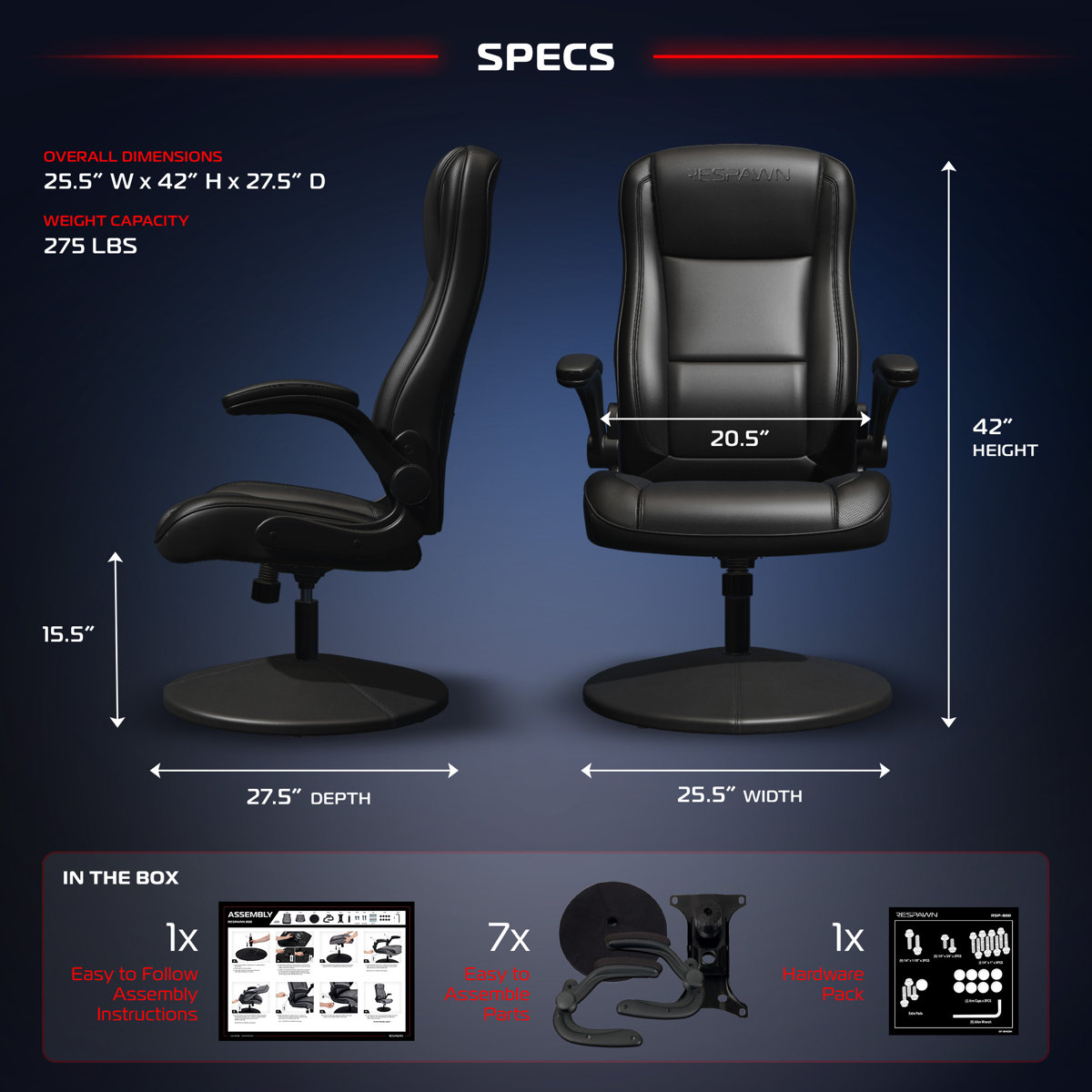 RESPAWN 800 , Swivel Rocker, High Back Ergonomic Floor Gaming Chair for ...