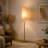 Mondale FLOOR LAMP WITH OAK BASE AND NATURAL RATTAN SHADE
