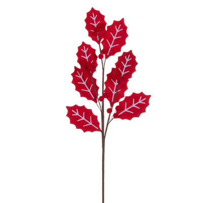 Felt Holly and Red Berry Spray Felt Holly and Red Berry Spray