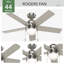 Ventilateur de plafond standard à 5 pales 44 "avec lumières Rogers-62373653