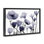 «Dusk Delight Blue Florals», art mural sur toile flottante grise, design par Albert Koetsier