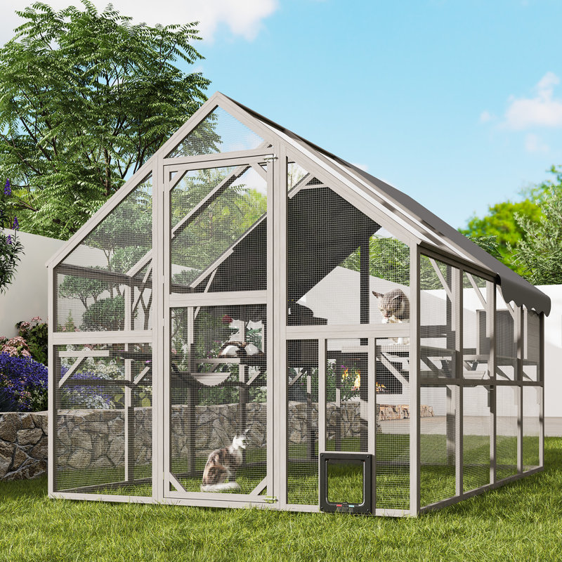 110" Outdoor Cat Enclosure, Large Walk-In Catio For Multiple Cats