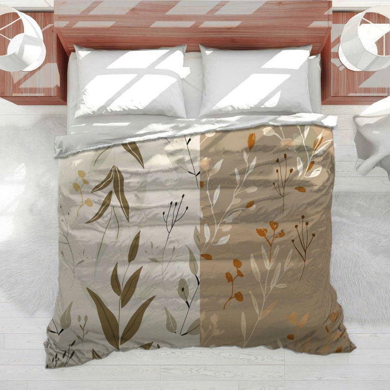 Literie en peluche à la mode, Édredon très grand, Beige, brun clair, orange