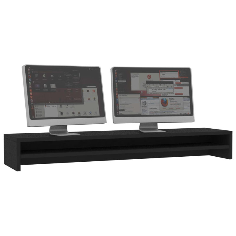 Dorle Wood Stackable Monitor Stand, Black