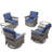 Swivel PE Wicker Rattan Outdoor Rocking Chairs Set With Side Table (4 Chairs And 2 Side Table)-1349886700