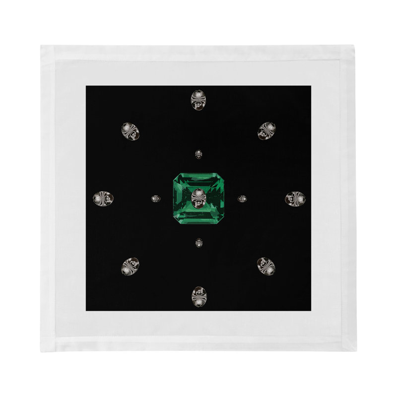 Asscher Cotton Sateen Dinner Napkins, Black