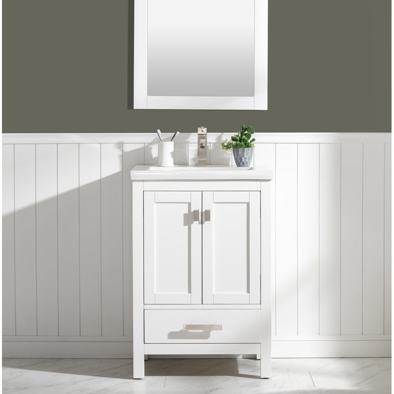 Willisville 24'' Single Bathroom Vanity with Porcelain Top