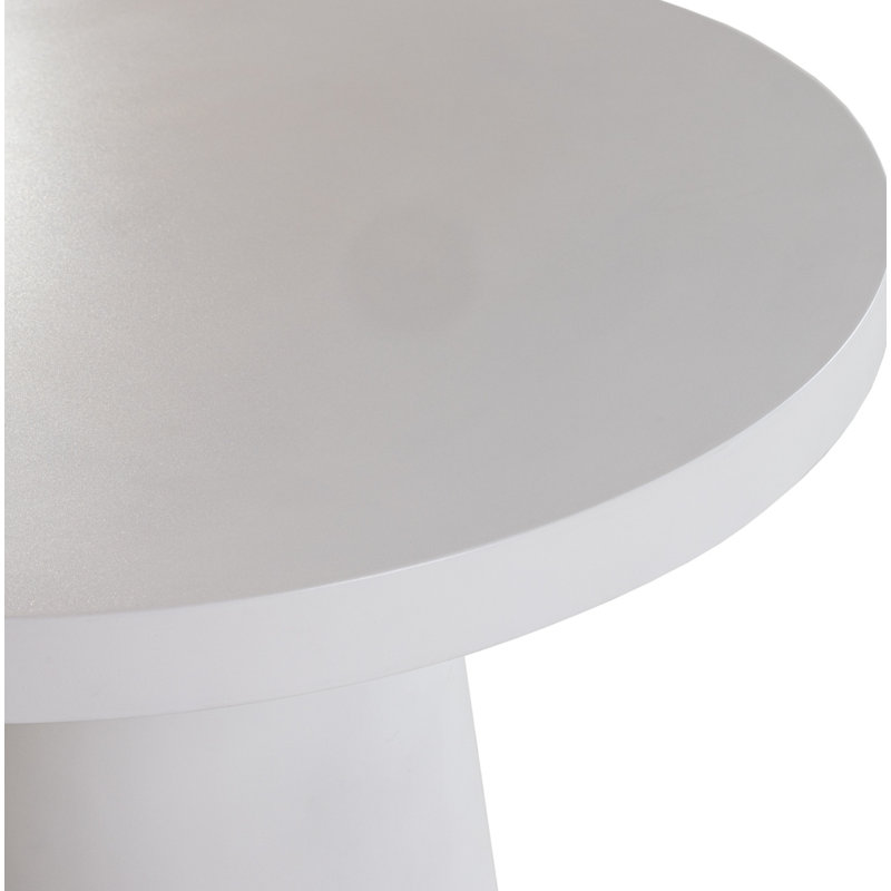 Prevelly 43" Concrete Round Dining Table, White