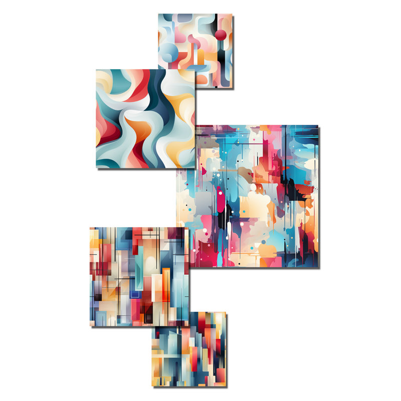 Dahndray - ensemble d'art mural géométrique de 5