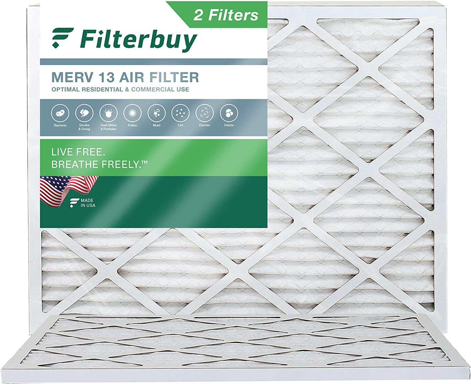 Filterbuy 20x23x1 Air Filter MERV 13, Pleated HVAC AC Furnace Filters ...