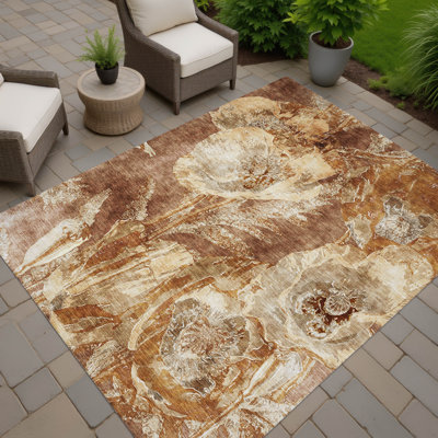 Tapis floral intérieur / extérieur lavable à la machine Chantille ACN2798