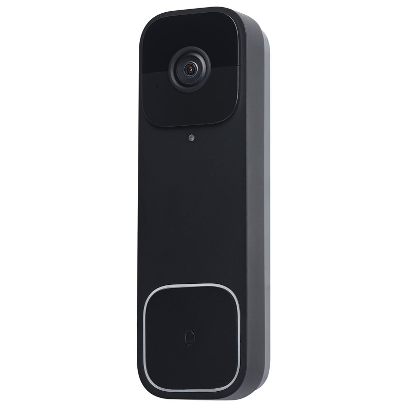 Starfish Smart Doorbell Security Camera Wired Black Doorbell With Black Chime, Black