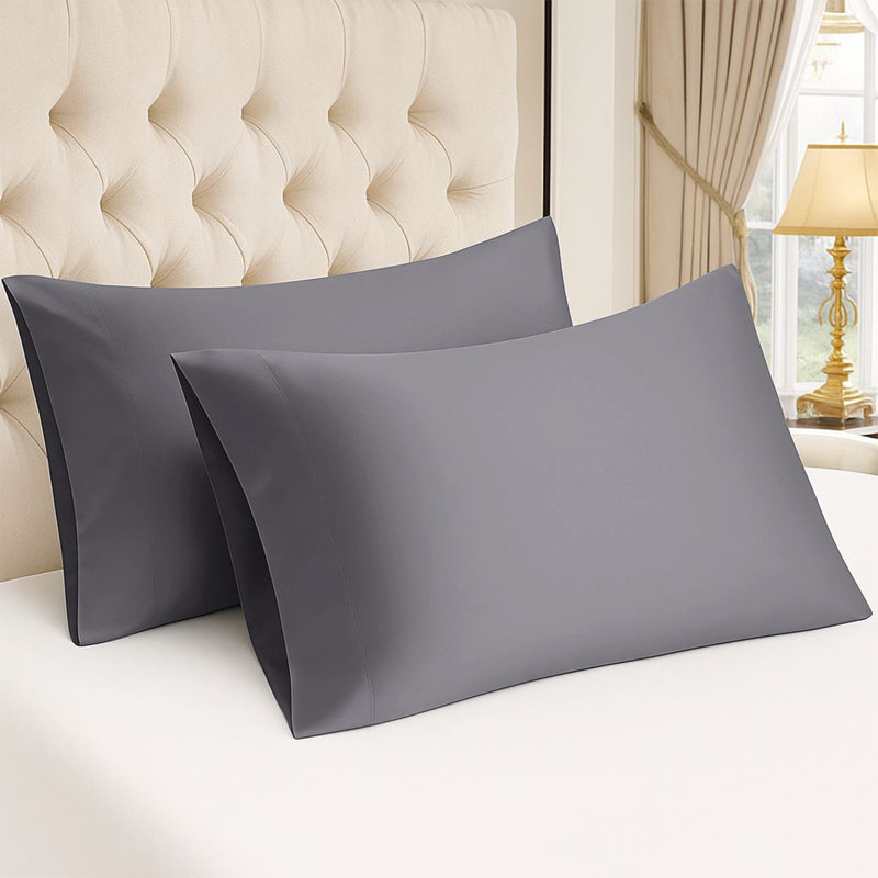 Kandis 100 Microfiber Brushed Plain Envelope Style Pillow Case/Cover, Grey