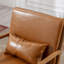 Fauteuil d'appoint de 25,78 po de largeur Mid-Century en similicuir avec coussin supplémentaire-1165218680