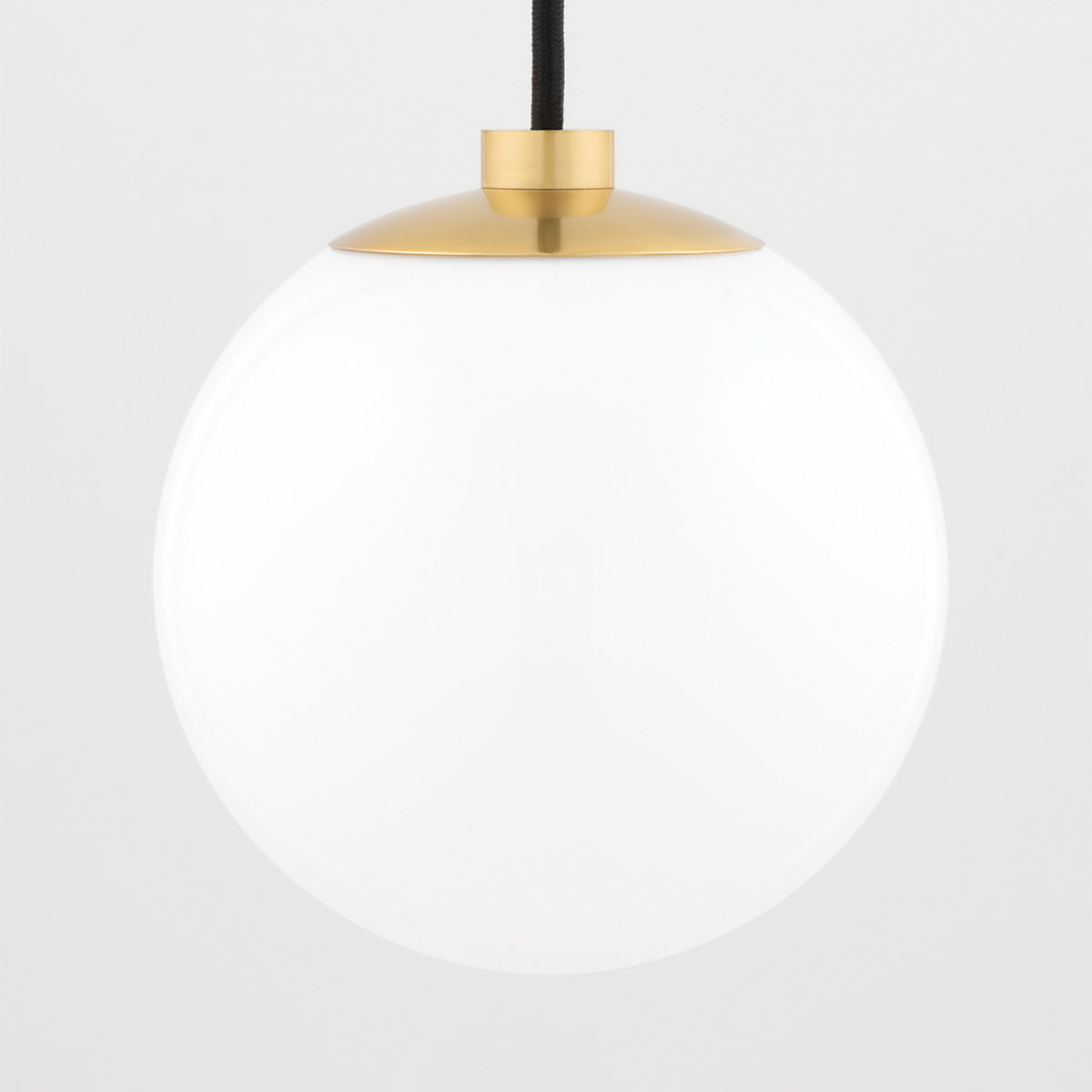 Luna Single Light Glass Steel Pendant, Aged Brass