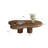 48.5" Rustic Wood Coffee Table, Round Coffee Table with Cloud Shaped Design Cloud Coffee Table Made of Solid Wood & Manufactured Wood and Vintage Walnut Veneer Finish for Living Room