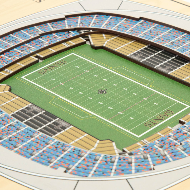 Art mural NFL 5 couches Stadiumview, Saints de la Nouvelle-Orléans, Bleu sarcelle