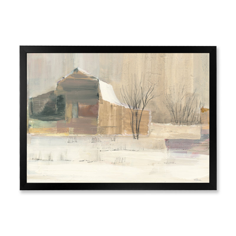 Hiver à la ferme - Reproduction de photo sur toile, Cadre noir, H 30 po x l 40 po x P 1,5 po