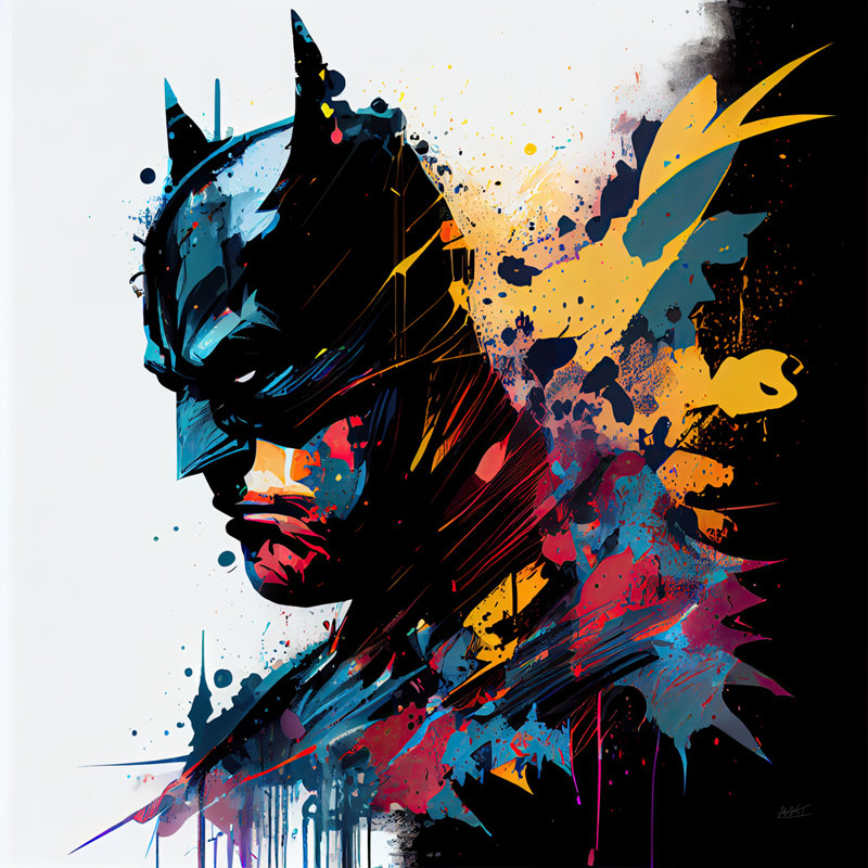 «Gothams Hero II» par Maki, reproduction sur toile tendue, H 15 po x l 15 po x P 1,5 po