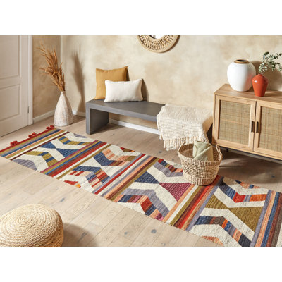 Savard Geometric Wool Hand Woven Area Rug