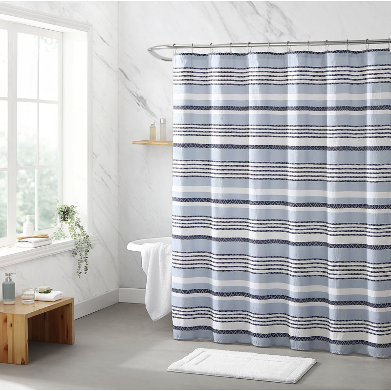 Striped Shower Curtain with Hooks Included