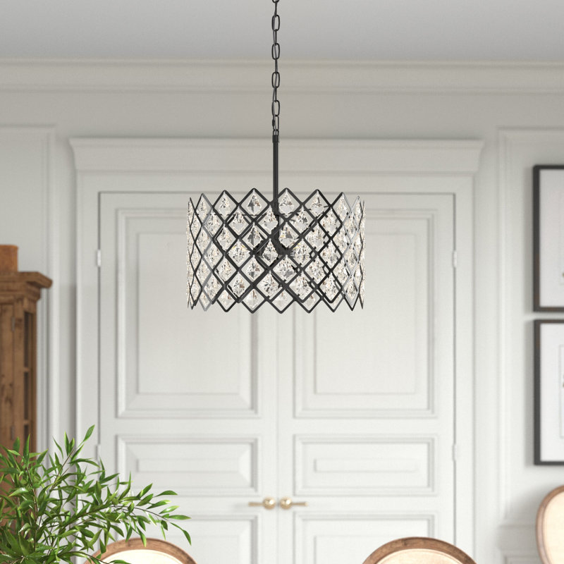 Montrose 5-Light Dimmable Drum Chandelier , Brass, 75" H x 16" W x 16" D, 3 Lights