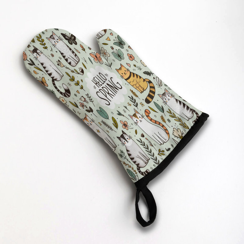 Spring Kittens Oven Mitt Cotton Twill