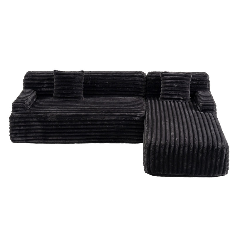 Canapé modulaire 110 po Cloud, Similifourrure noire