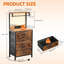 38.5cm W Metal Bedside Table