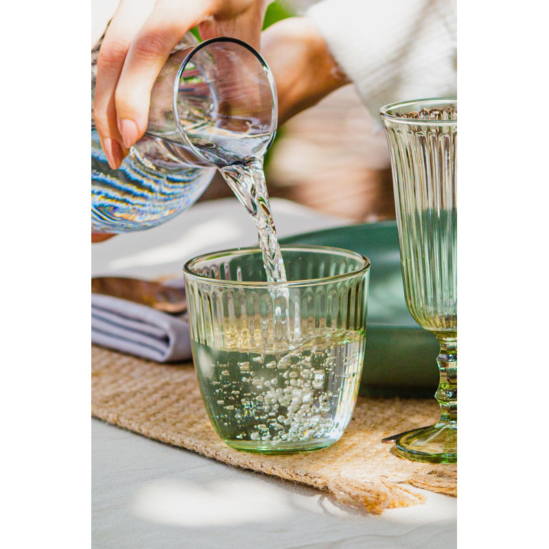 Ensemble de verres élégants 4 pièces, 3,4 x 3,4 x 3,4 pouces | 100% verre, capacité de 9,8 oz liq. Lavage à la main recommandé pour la durabilité | Conception écologique écologique
