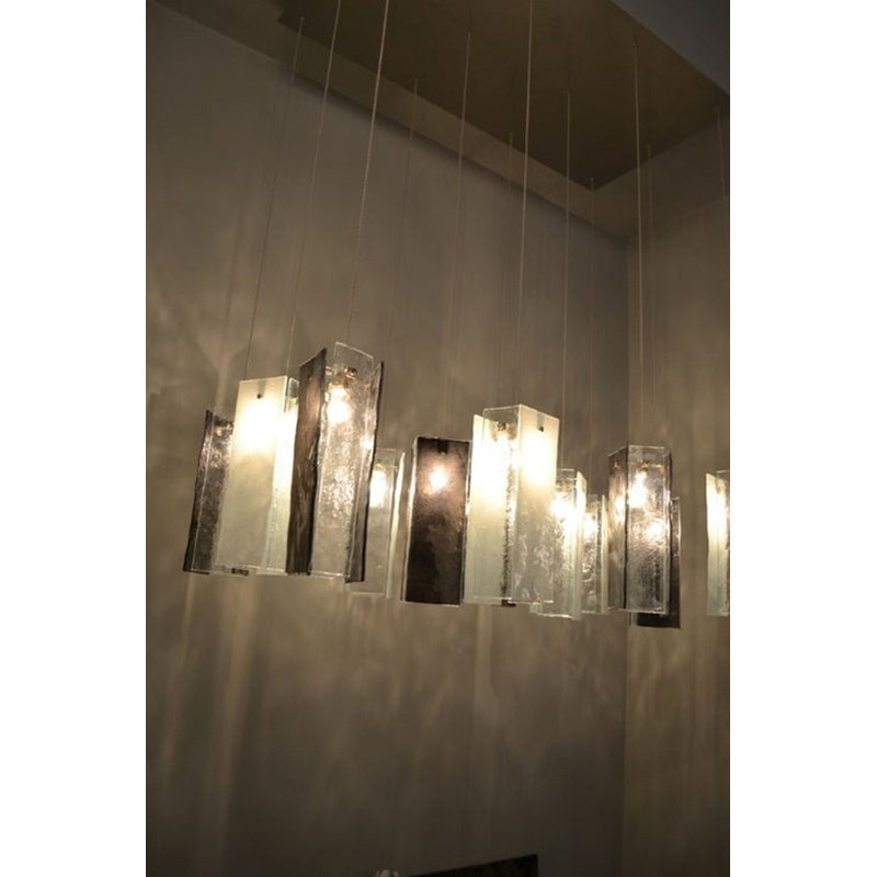 Floyed Dimmable Rectangle Chandelier, Brushed Brass