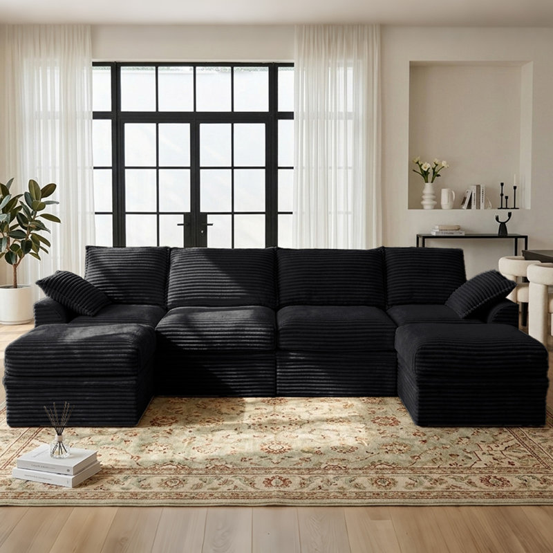 Canapé modulaire Boneless 142 po Cloud, Noir