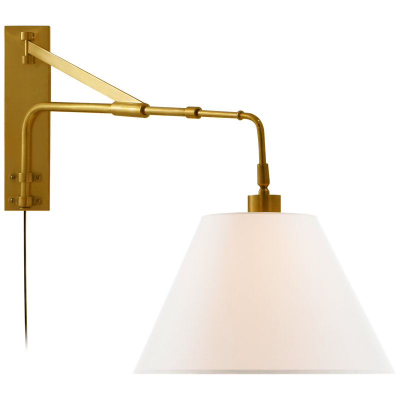 Ralph Lauren Brompton 1 Light Swing Arm, Natural Brass