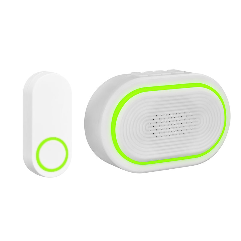 Trousse de sonnette éclairée sans fil en plastique blanche rechargeable USB Heath Zenith