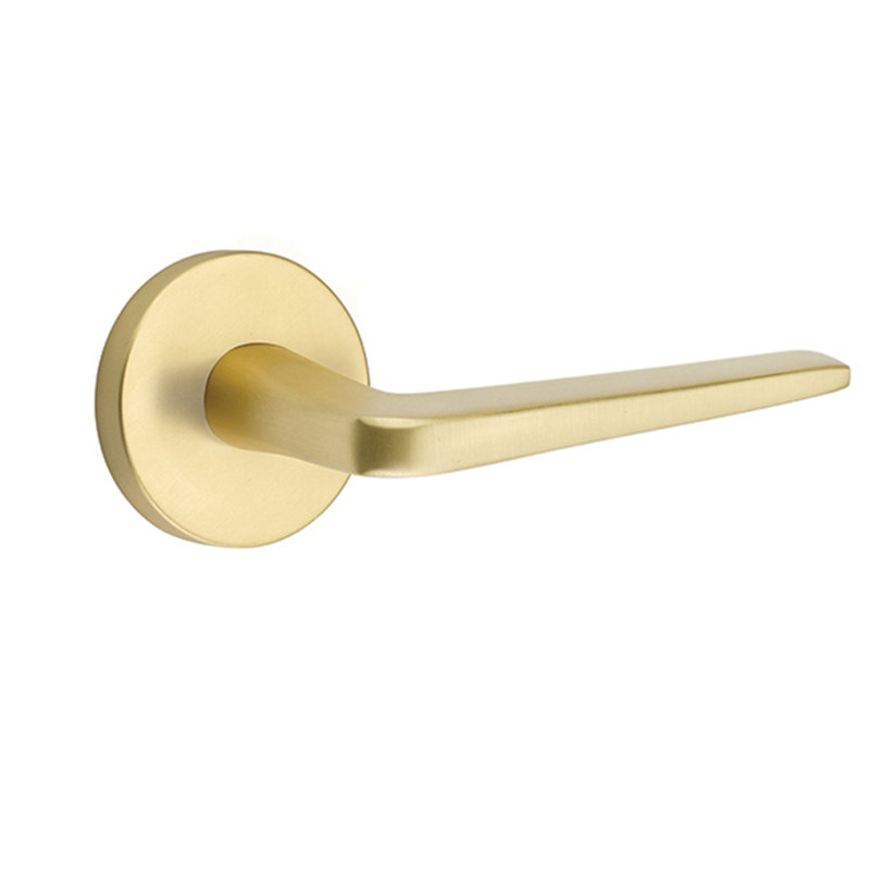 Levier de porte avec rosette Athena Passage (Hall & Closet), Droite, Laiton satiné