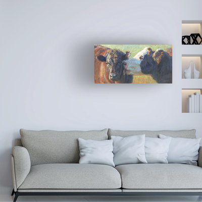 Art mural sur toile tendue - «Bovine Toilette» de Rita Kirkman pour décoration de salon, de chambre à coucher ou de bureau - 10 x 19
