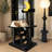 40.9" Nightfall Cat Tree With Coffin Bed, Black Cat Tower With Soft Mat And Sisal Scratching Posts