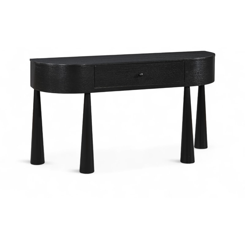 Oasis Acacia Veneer And Solid Wood Console Table, Black
