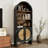 Arched Storage Cabinet With Rattan Doors, 3-Tier Open Shelves, Accent Cabinet For Living Room, Bedroom, Or Kitchen